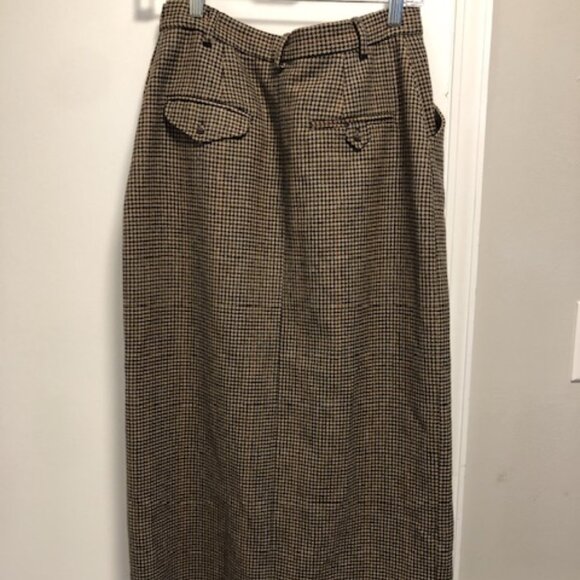 Ralph Lauren Wool Houndstooth Long Skirt - Picture 4 of 5